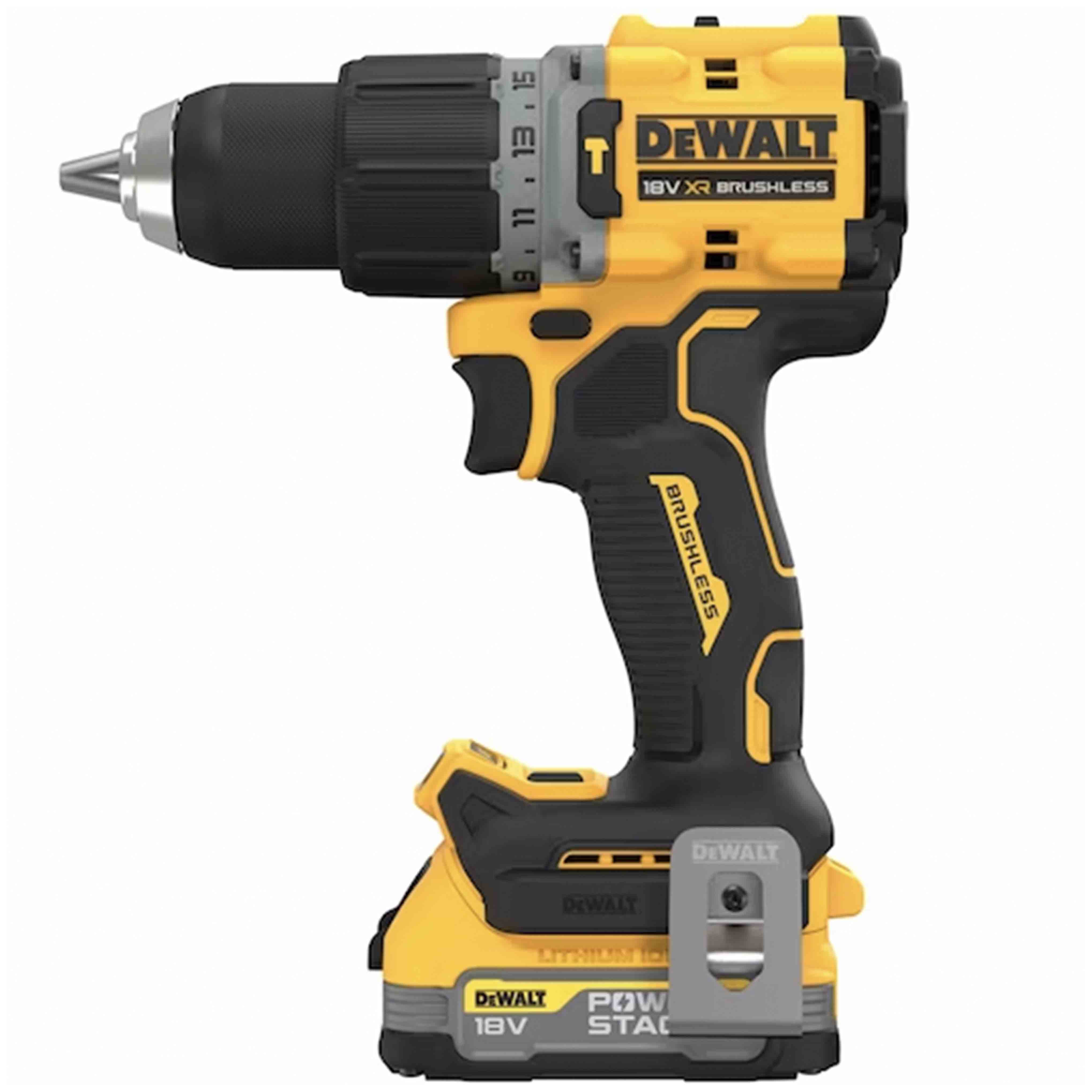 Compact 2-Speed XR 18V BRUSHLESS Impact Drill Driver - 2 x POWERSTACK Compact in TSTACK CASE and ACCESSORIES - DeWALT - DCD805E2T-QW Compact 2-Speed XR 18V BRUSHLESS Impact Drill Driver - 2 x POWERSTACK Compact in TSTACK CASE and ACCESSORIES - DeWALT - DCD805E2T-QW